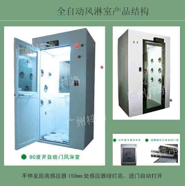 全自动风淋室又叫全自动感应吹淋器、全自动感应风淋门、空气吹淋室